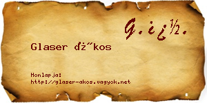 Glaser Ákos névjegykártya